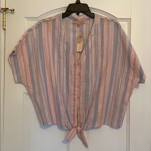 Philosophy Cotton tie front blouse